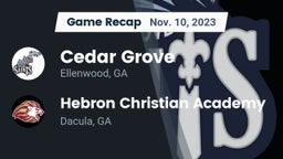 Recap: Cedar Grove  vs. Hebron Christian Academy  2023