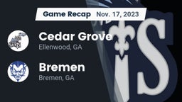 Recap: Cedar Grove  vs. Bremen  2023