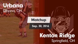 Matchup: Urbana vs. Kenton Ridge  2016