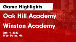 Oak Hill Academy  vs Winston Academy  Game Highlights - Jan. 4, 2020