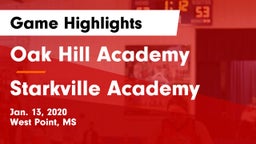 Oak Hill Academy  vs Starkville Academy  Game Highlights - Jan. 13, 2020
