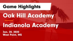 Oak Hill Academy  vs Indianola Academy Game Highlights - Jan. 28, 2020