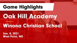 Oak Hill Academy  vs Winona Christian School Game Highlights - Jan. 8, 2021
