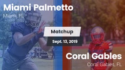 Matchup: Palmetto vs. Coral Gables  2019