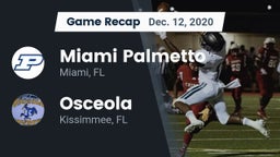 Recap: Miami Palmetto  vs. Osceola  2020