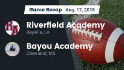 Recap: Riverfield Academy  vs. Bayou Academy  2018
