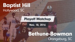 Matchup: Baptist Hill vs. Bethune-Bowman  2016