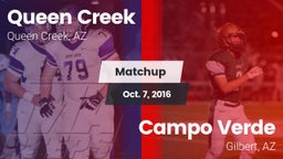 Matchup: Queen Creek vs. Campo Verde  2016