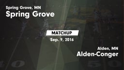 Matchup: Spring Grove vs. Alden-Conger  2016