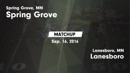 Matchup: Spring Grove vs. Lanesboro  2016