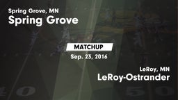 Matchup: Spring Grove vs. LeRoy-Ostrander  2016