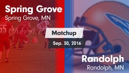 Matchup: Spring Grove vs. Randolph  2016