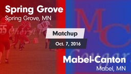 Matchup: Spring Grove vs. Mabel-Canton  2016