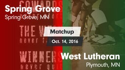 Matchup: Spring Grove vs. West Lutheran  2016