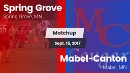 Matchup: Spring Grove vs. Mabel-Canton  2017