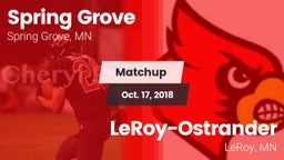 Matchup: Spring Grove vs. LeRoy-Ostrander  2018