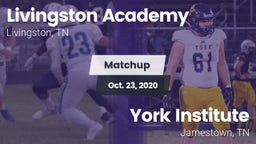 Matchup: Livingston Academy vs. York Institute 2020