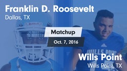 Matchup: FDR vs. Wills Point  2016