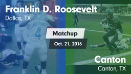 Matchup: FDR vs. Canton  2016