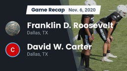 Recap: Franklin D. Roosevelt  vs. David W. Carter  2020