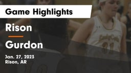 Rison  vs Gurdon  Game Highlights - Jan. 27, 2023