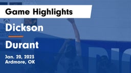 Dickson  vs Durant  Game Highlights - Jan. 20, 2023