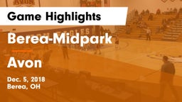 Berea-Midpark  vs Avon  Game Highlights - Dec. 5, 2018