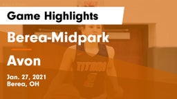 Berea-Midpark  vs Avon  Game Highlights - Jan. 27, 2021