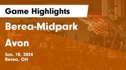 Berea-Midpark  vs Avon  Game Highlights - Jan. 10, 2024