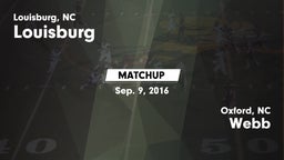 Matchup: Louisburg vs. Webb  2016