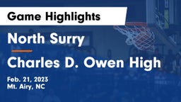 North Surry  vs Charles D. Owen High Game Highlights - Feb. 21, 2023