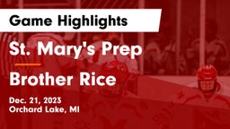 St. Mary's Prep vs Brother Rice  Game Highlights - Dec. 21, 2023
