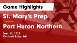 St. Mary's Prep vs Port Huron Northern  Game Highlights - Jan. 11, 2024