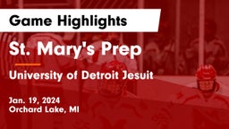 St. Mary's Prep vs University of Detroit Jesuit  Game Highlights - Jan. 19, 2024