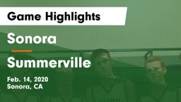 Sonora  vs Summerville Game Highlights - Feb. 14, 2020