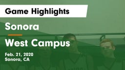 Sonora  vs West Campus  Game Highlights - Feb. 21, 2020
