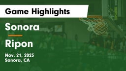 Sonora  vs Ripon  Game Highlights - Nov. 21, 2023