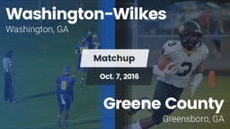 Matchup: Washington-Wilkes vs. Greene County  2016
