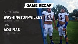 Recap: Washington-Wilkes  vs. Aquinas  2016