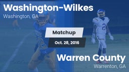 Matchup: Washington-Wilkes vs. Warren County  2016