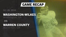 Recap: Washington-Wilkes  vs. Warren County  2016