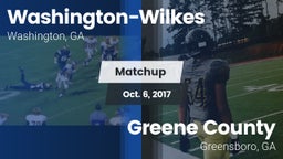 Matchup: Washington-Wilkes vs. Greene County  2017