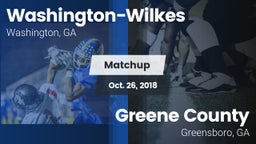 Matchup: Washington-Wilkes vs. Greene County  2018