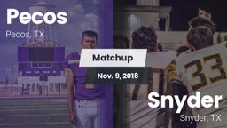 Matchup: Pecos vs. Snyder  2018