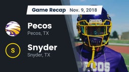 Recap: Pecos  vs. Snyder  2018