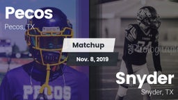 Matchup: Pecos vs. Snyder  2019