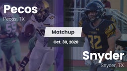 Matchup: Pecos vs. Snyder  2020