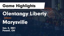 Olentangy Liberty  vs Marysville  Game Highlights - Jan. 5, 2021