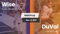 Matchup: Wise HS vs. DuVal  2017