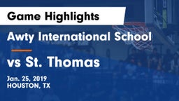 Awty International School vs vs St. Thomas Game Highlights - Jan. 25, 2019